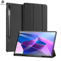 luxury dux ducis domo series tablet case for lenovo tab p12 pro trifold stand protective cover auto sleepwake full protection