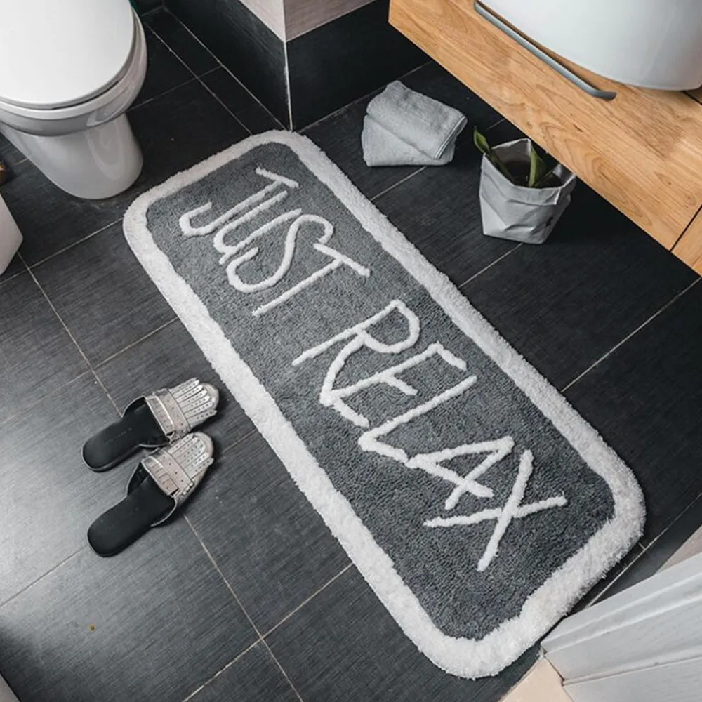 

Ins Nordic Anti-Slip Absorbent Soft Cotton Bath carpet Doormat Floor Rugs Rectangle Non slip Bath Mats Plain Rug tapete banheiro