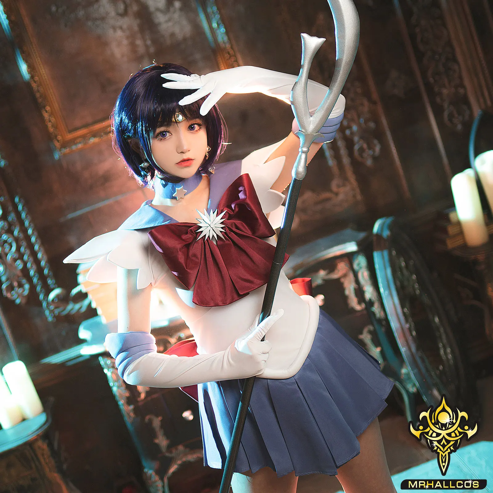 Косплей Аниме MRHALLCOS Сейлор Мун Saturn Hotaru Tomoe хрустальное платье наряды костюм для