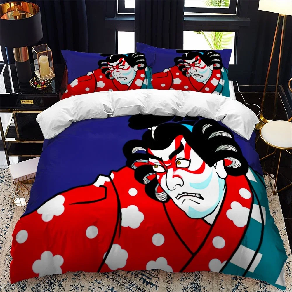 Japanese ukiyo bed duvet cover set queen calico Twin size comforter bedding Single complete |