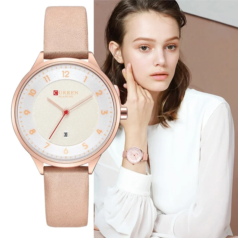 

CURREN Quartz Casual Ladies For Watch Fashion Leather Wristwatches Women Top Brand Luxury Ultra Thin Women Watches Montre Femme