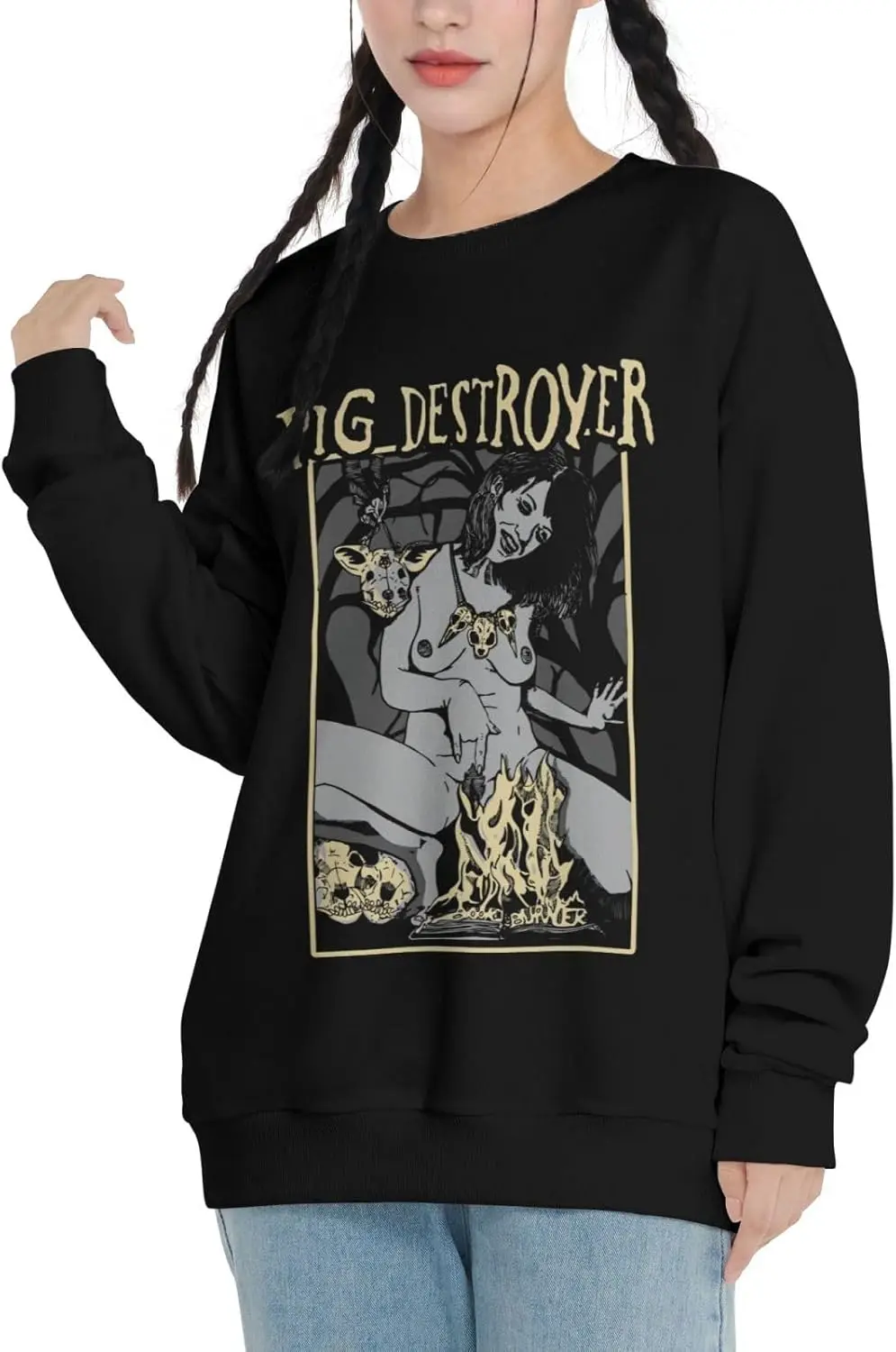 VVEDIK Pig Destroyer толстовка мужские с длинным рукавом и круглым вырезом модные