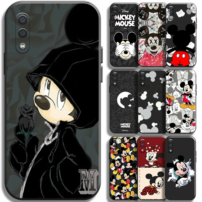 

New Disney Mickey Minnie Mouse For Samsung Galaxy A01 A01 Core Phone Case Shell Back Liquid Silicon Cases Carcasa Cover Black