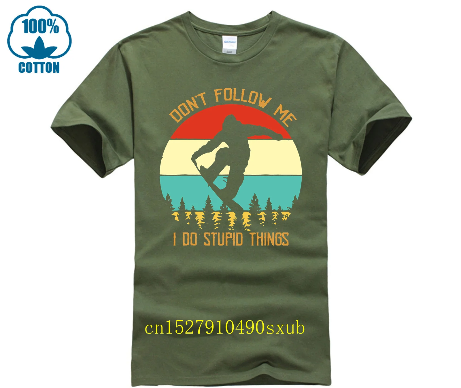 Don-t-Follow-Me-T-Shirt-I-Do-Stupid-Things-Snowboarding-Monkey-Funny-Tshirt-Asia-Size