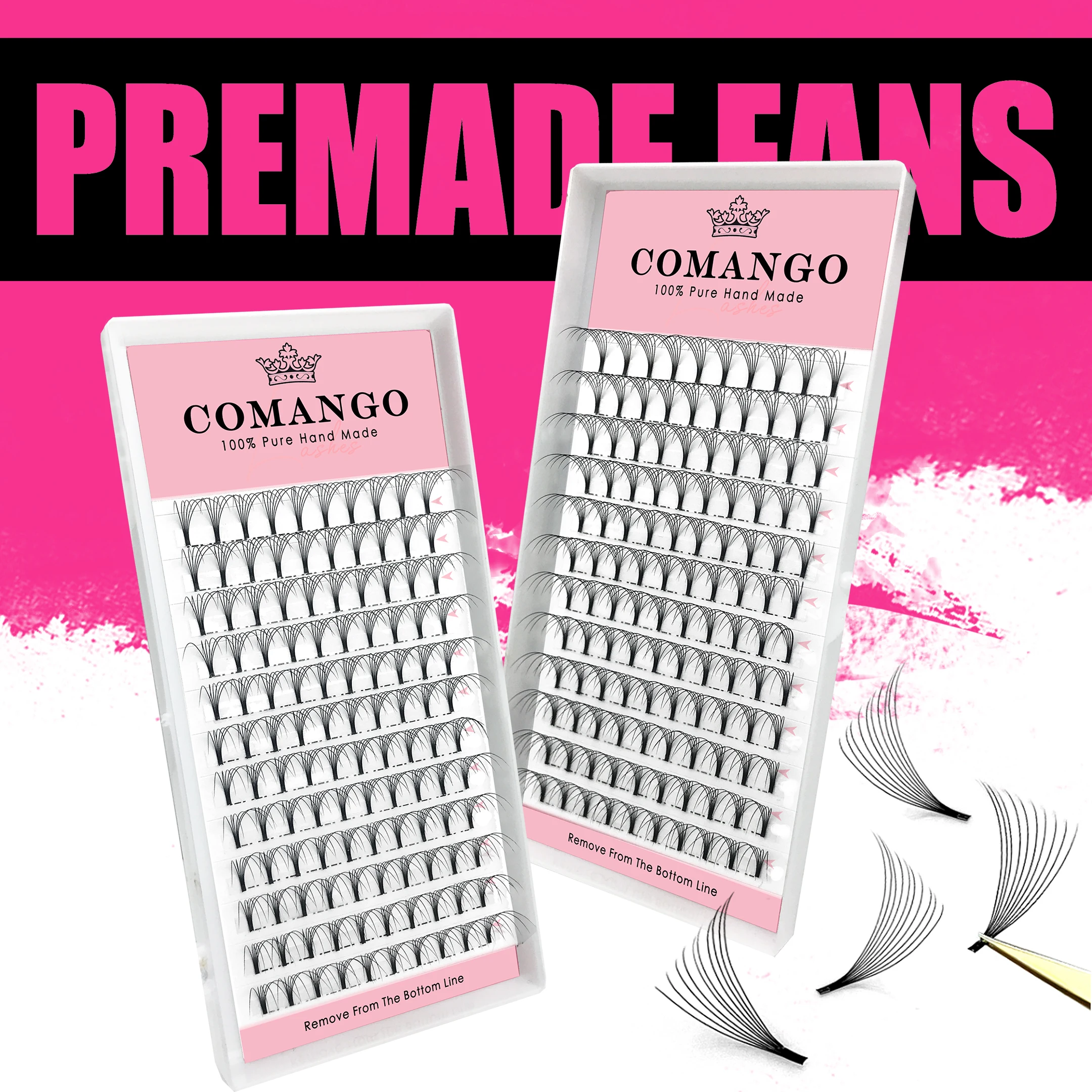 

CoMango Premade Russian Mega Volume Fans Lash Extension 3D 4D 5D 6D 10D MIX Individual Faux Mink Lashes Extension