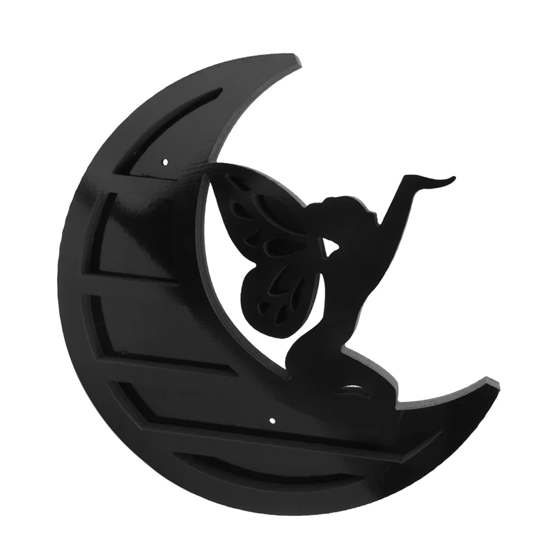 

Faerie On The Moon Crystal Shelf Moon Shelf Black Faerie Design PVC Crystal Display Shelf Wall Shelf Moon Faerie Shelf