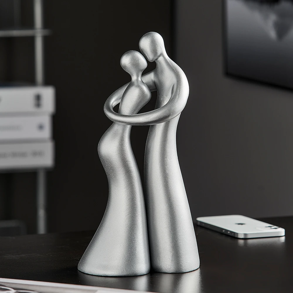 

Modern Figurines Home Decoration Resin Statue Couple Sculpture Living Room Decoration Desk Accessories Wedding Decoration Gifts