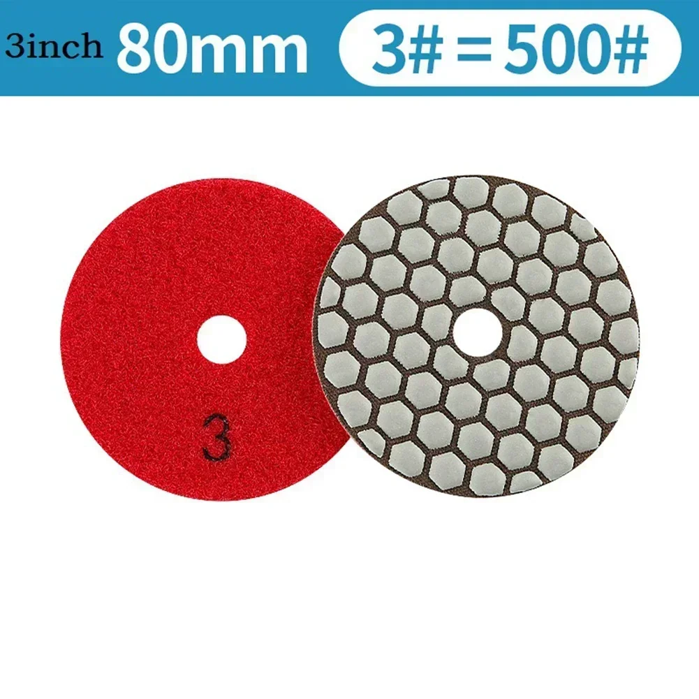 

3-дюймовая полировальная подушечка для сухого использования, гибкий шлифовальный диск, смоляная связь для шлифовки гранита, мрамора, камня, зернистость 50-3000