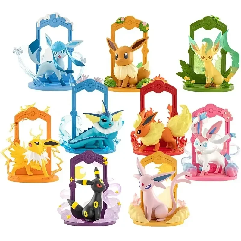 Echtes Pokemon-Spielzeug 9 Stile Eevee Sylveon Umbreon Vaporeon Glaceon Flareon Actionfigur Kawaii Anime Modell Puppe Spielzeug Geschenk