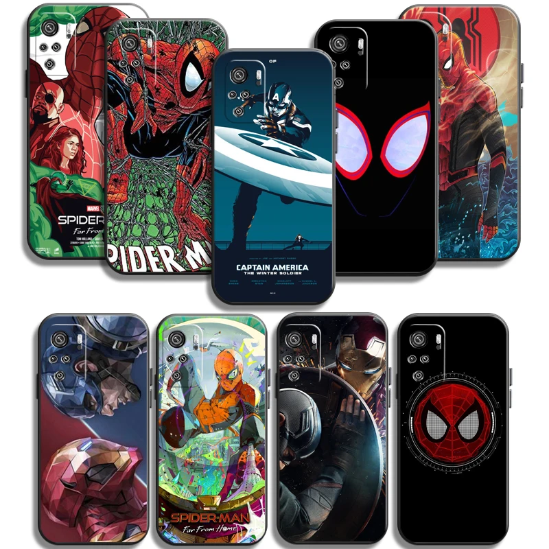 

Marvel Spiderman Phone Cases For Xiaomi Redmi Redmi 7 7A Note 8 Pro 8T 8 2021 8 7 7 Pro 8 8A 8 Pro Soft TPU Funda Coque