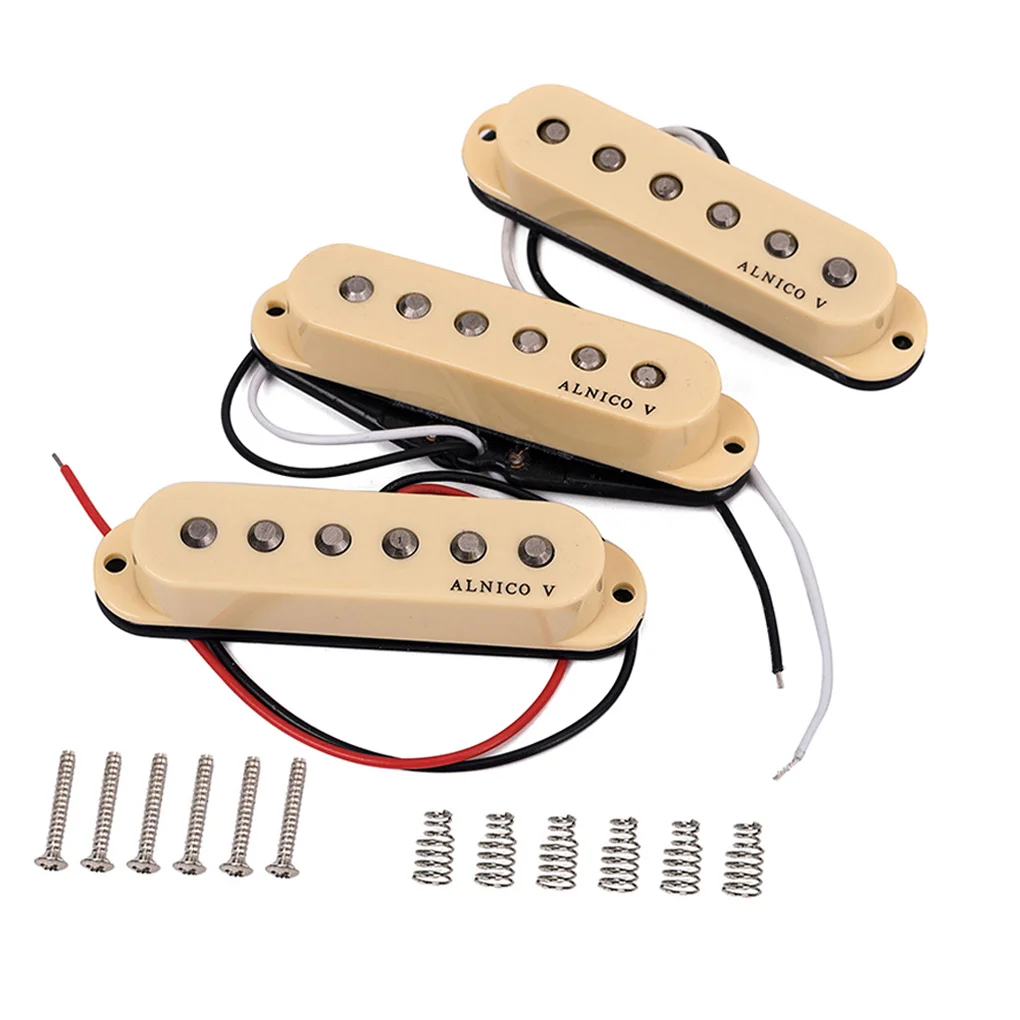 

3 Pieces ABS Sound Pickup Professional Portable Single Coil Pick-up Replacing Electric Guitar Part with Screws Springs