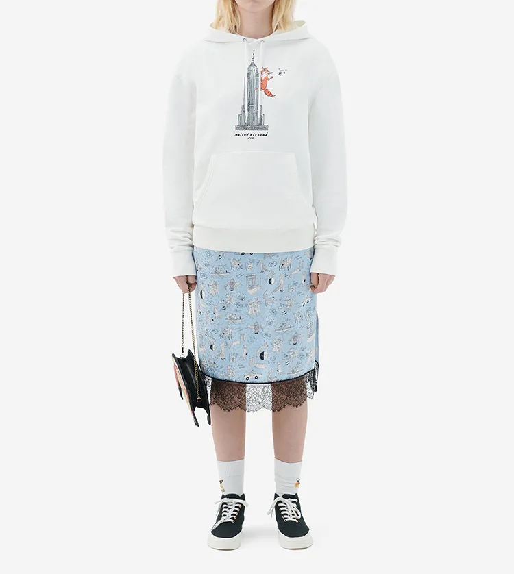 

Women High-rise Animal Helicopter Print Letter Embroidery Hooded Long Sleeve Sweatshirt