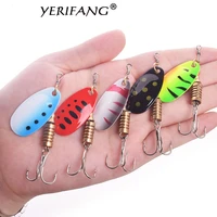 yerifang rotating spinner fishing lure 2 5g 3 5g 5 5g spoon sequins metal hard bait treble hooks wobblers bass pesca tackle