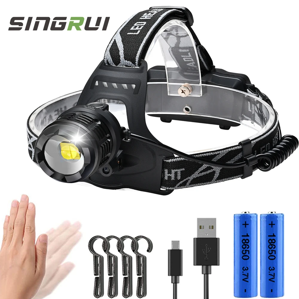 

Налобный фонарь SINGRUI P50 с USB-зарядкой и функцией датчика заряда