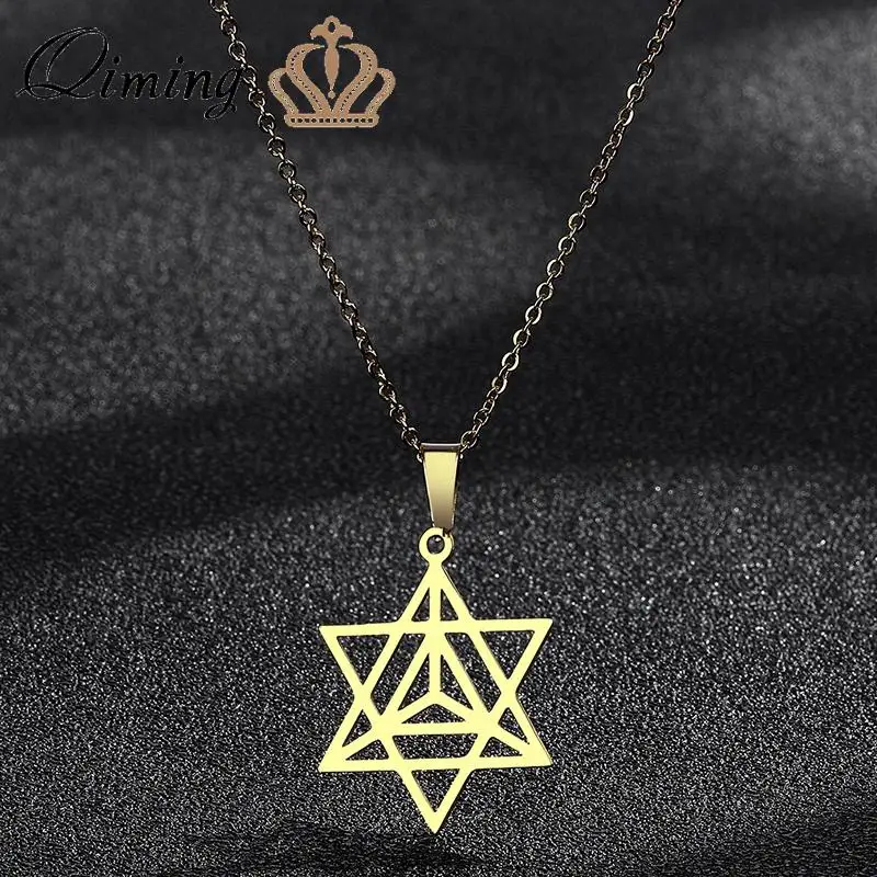 

Hexagram Merkaba Star Necklace Women Men Zen Yoga Yogi Jewish Mysticism Ascension Spiritual Geometric Tetrahedron Kabbalah