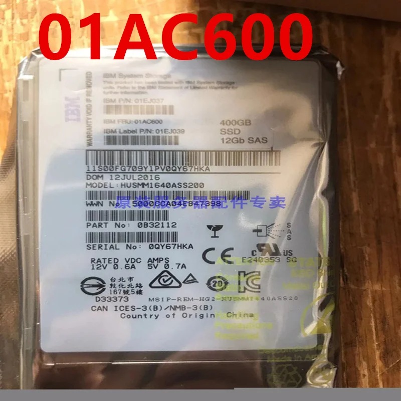 

New Original Hard Disk For IBM V5030 V5000 G2 400GB 2.5" SAS For 01EJ037 01AC600 01EJ039