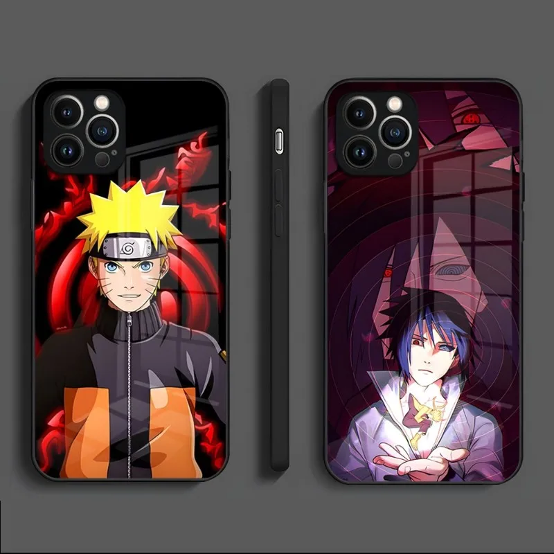 

K-Kakashis H-Hatakes N-Narutos Phone Case For IPhone 14 Pro 12 11 13 Mini X XR XS Max 8 7 6 Plus SE 2020 Glass Design Back Cover
