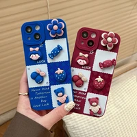 for iphone 7 8 xs xr 11 12 13 pro max mini 3d cartoon flower tpu soft protective cute sweet girly style phone case cover shell