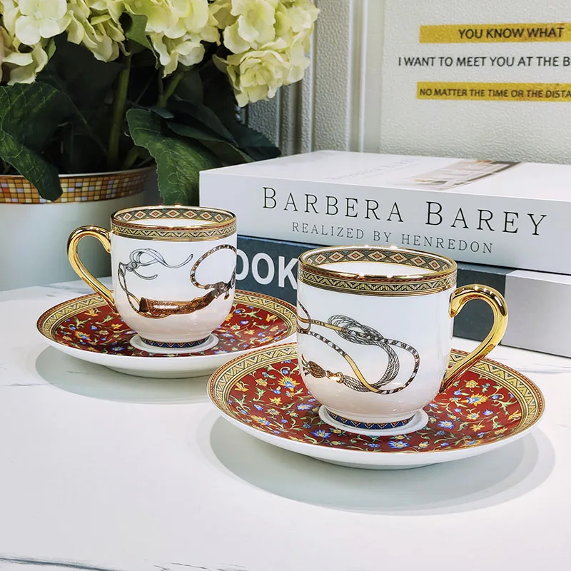 

Exquisite Ceramic Espresso Coffee Cup High value Drinking Cups with Handle Mug for Office Novelty Gift With Original Box