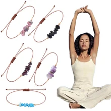 Women Men Natural Stone Quartz Crystal Beads Bracelets Hand Bangle Reiki Healing Rock Charm Energy Hematite Yoga Chakra Jewelry