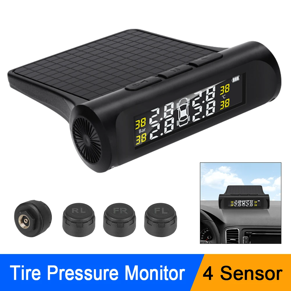 

Car TPMS Tyre Pressure Monitoring System Digital LCD Display Battery Opeated Tyre Pressure Auto Security Alarm Systems