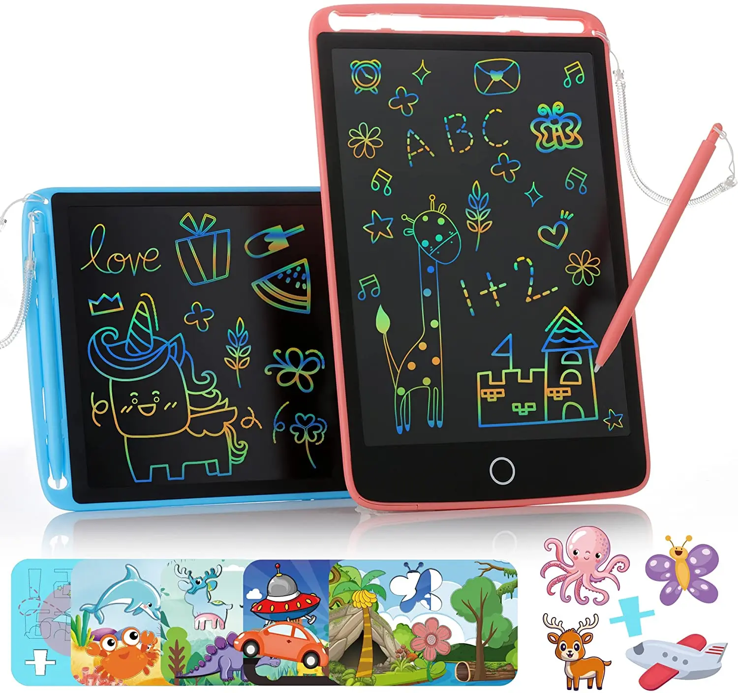 

LCD Writing Tablet for Kids 10 Inch Colorful Screen Drawing Tablet Erasable Doodle Board Learning Educational Toys for Kids