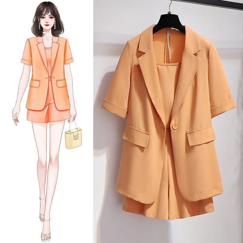 

Suit Shorts Suit Women's Summer Three Piece Suit New Professional Temperament Women Summer Blazer Set Suit Shorts