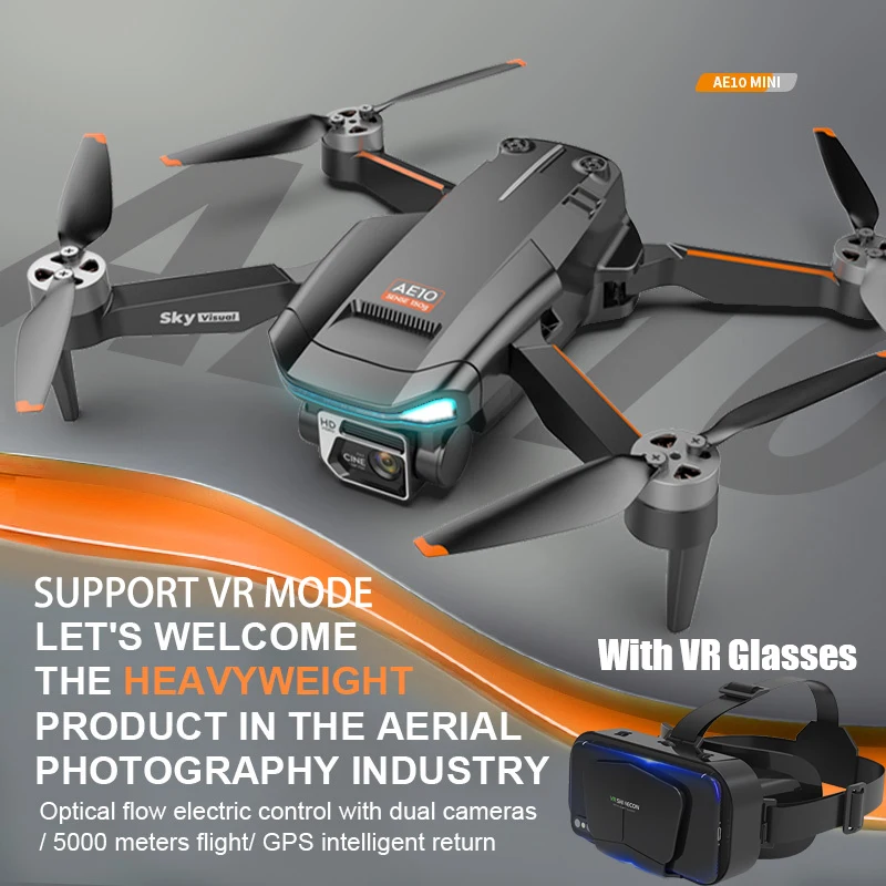 Купи AE10 Drones 8K GPS 90° Adjustable Camera Brushless Motor Folding MINI Drone With VR Aerial Photography Quadcopter RC Helicopter за 4,046 рублей в магазине AliExpress