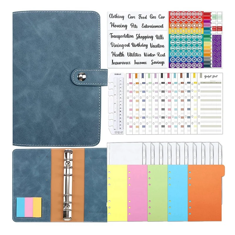 

PPYY-A6 Binder Notebook, Budget Planner, Pack Of 36 A6 Budget Binder Money Envelopes Money Organiser With Binder Pockets