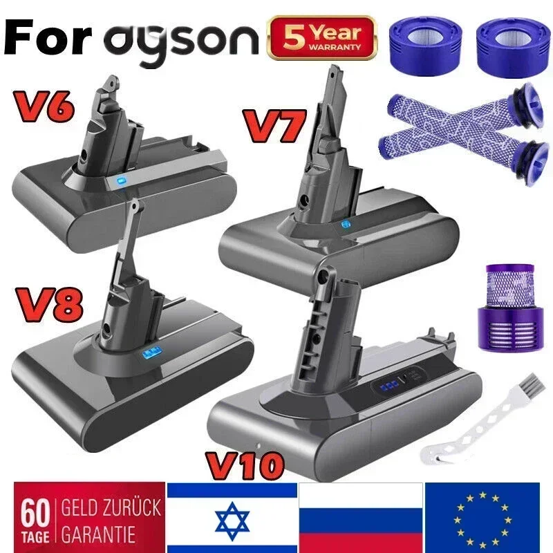 6000 мАч для Sony аккумулятор Dyson V6 V7 V8 V10 аккумуляторная батарея SV10 SV11 SV12 SV09 пылесоса