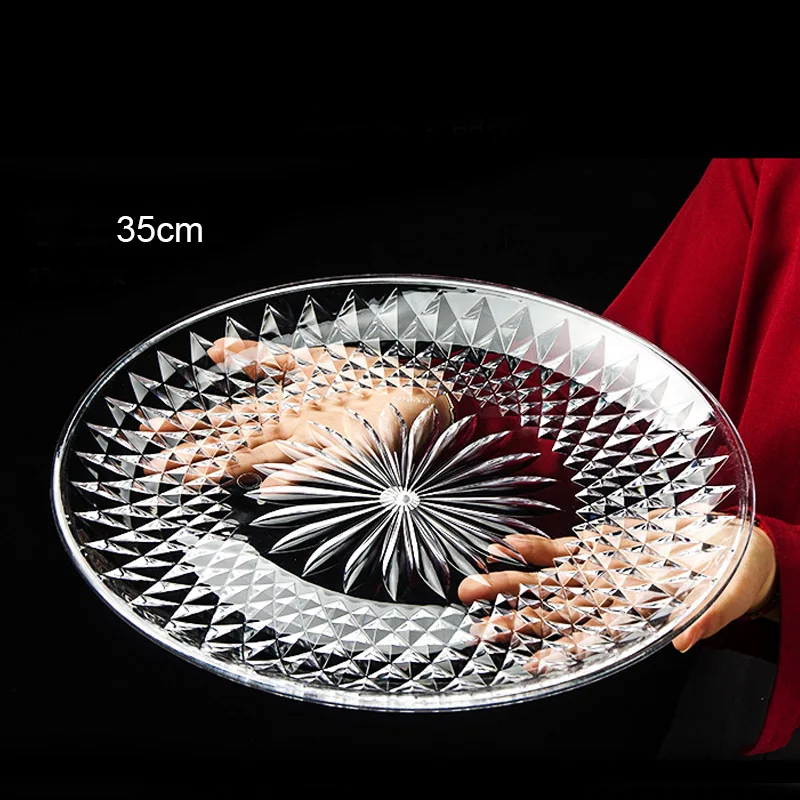 5 шт. фруктовые тарелки разных размеров тонкие пластиковые прозрачные большие