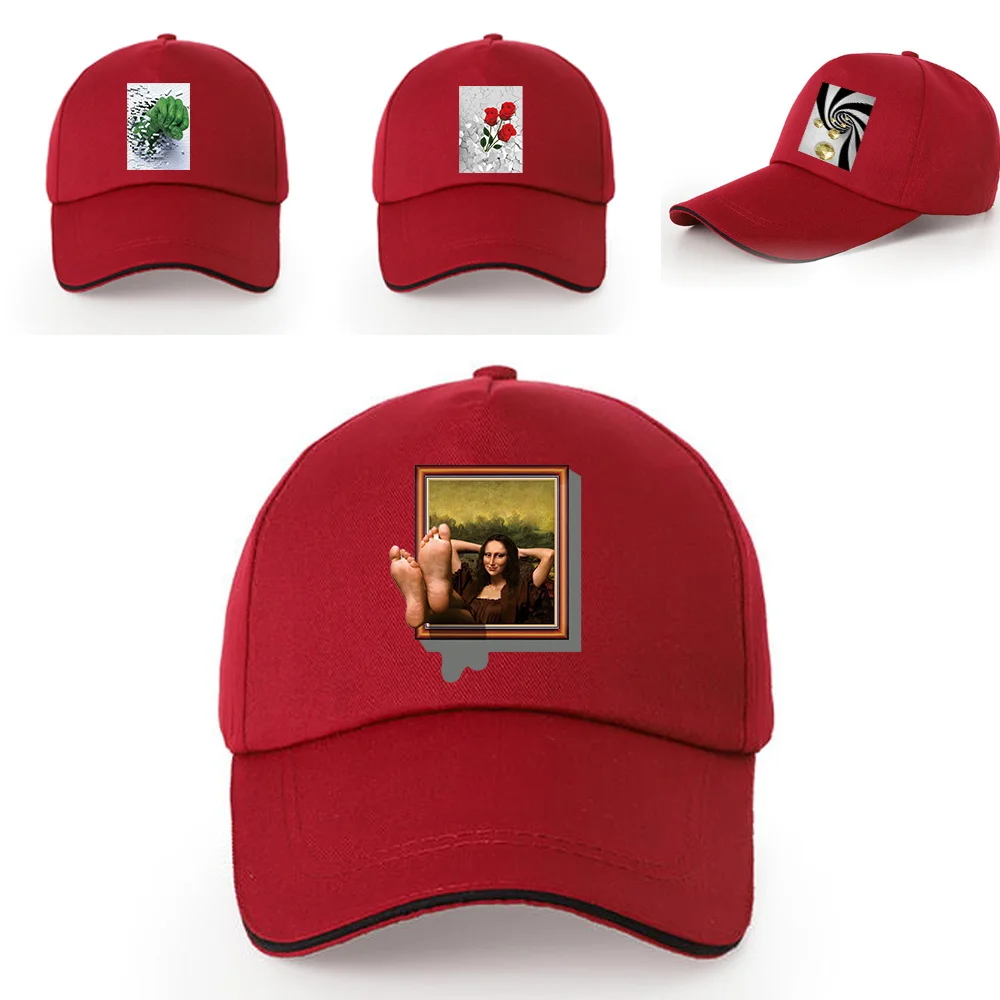 

Fashion Unisex Cap New Simple All Cotton Baseball Caps Street Sport Visors Hats Adjustable 3D Pattern Snapback Hat for Women Men
