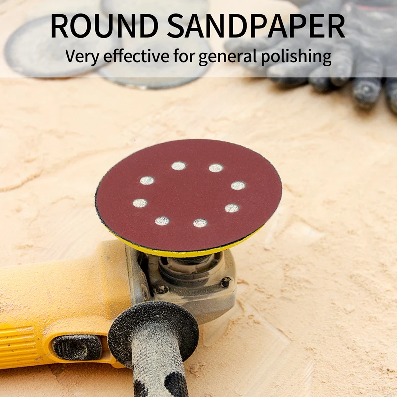 60PCS 5 Inch Sanding Discs Sandpaper Assorted 60 80 120 180 240 320 Grits For Power Random Track Sanders