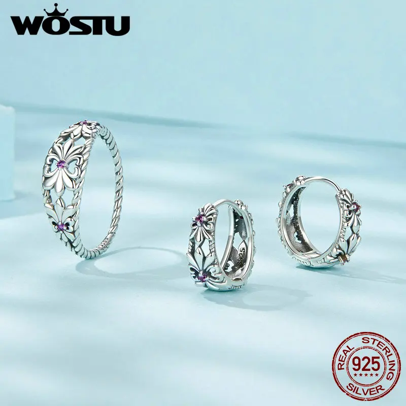 Женский комплект из кольца и серёг серебра 925 пробы