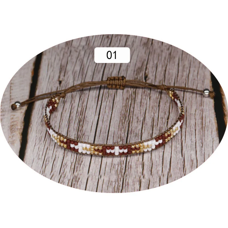 Браслет из рисовых бусин Крест Оригинальность Богемия Ручное вязание