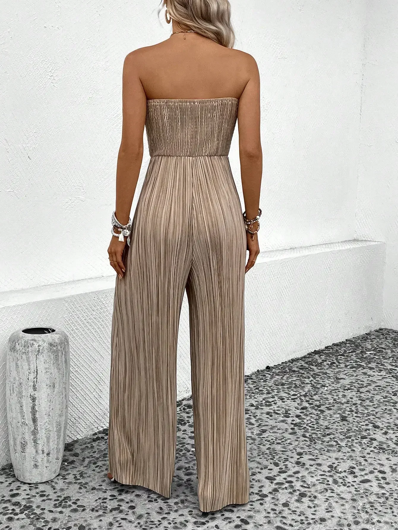 Женский летний модный комбинезон с высокой талией свободными драпированными