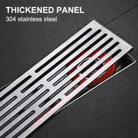 304 stainless steel floor drain 20 80cm shower drains deodorant anti odor silicone core bathroom hardware long drainage