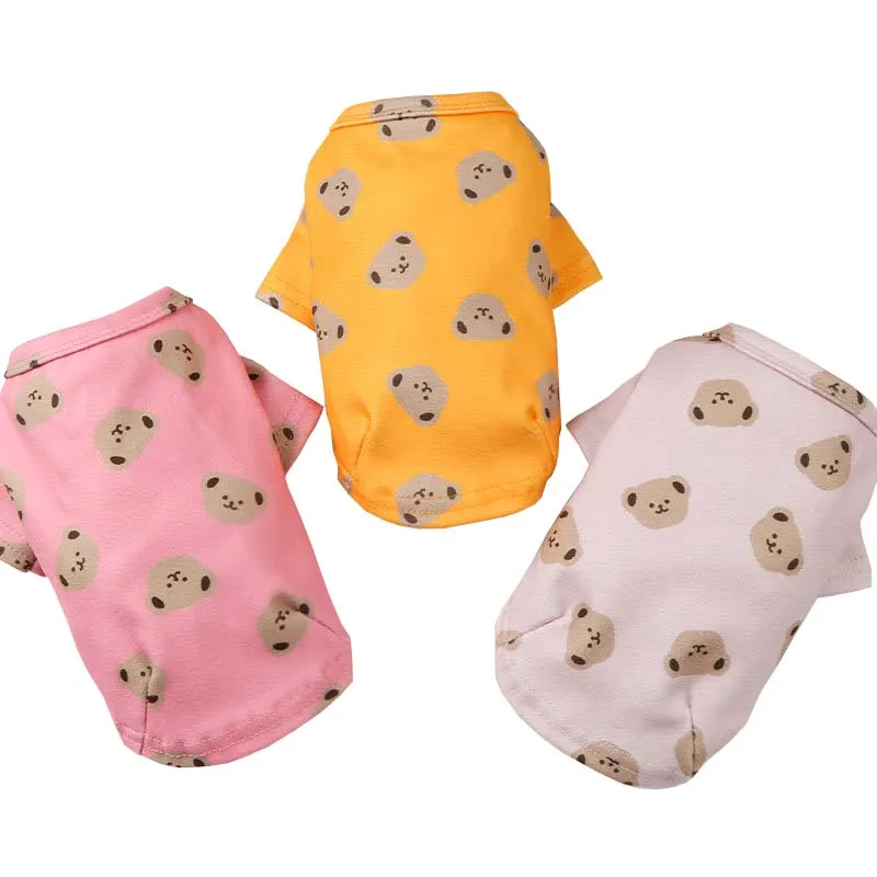 

Одежда для собак и кошек, осенняя и зимняя рубашка, многоцветная двусторонняя бархатная одежда для домашних животных с окантовкой и медведе...