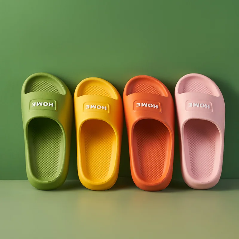 Women's Summer Home Slippers Indoor Bathroom Non-slip Bath Soft Bottom Feelings Couple Wearing Thick Sole Sandals Men