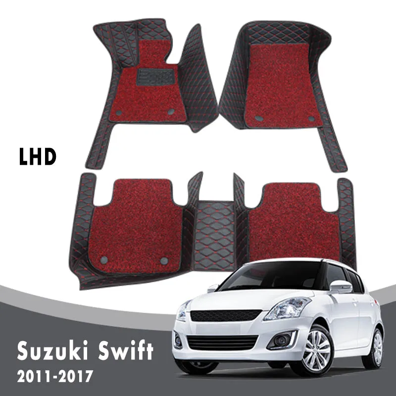 

Двухслойная проволочная петля для Suzuki Swift 2017 2016 2015 2014 2013 2012 2011, автомобильные коврики, коврики, внутренние Водонепроницаемые кожаные