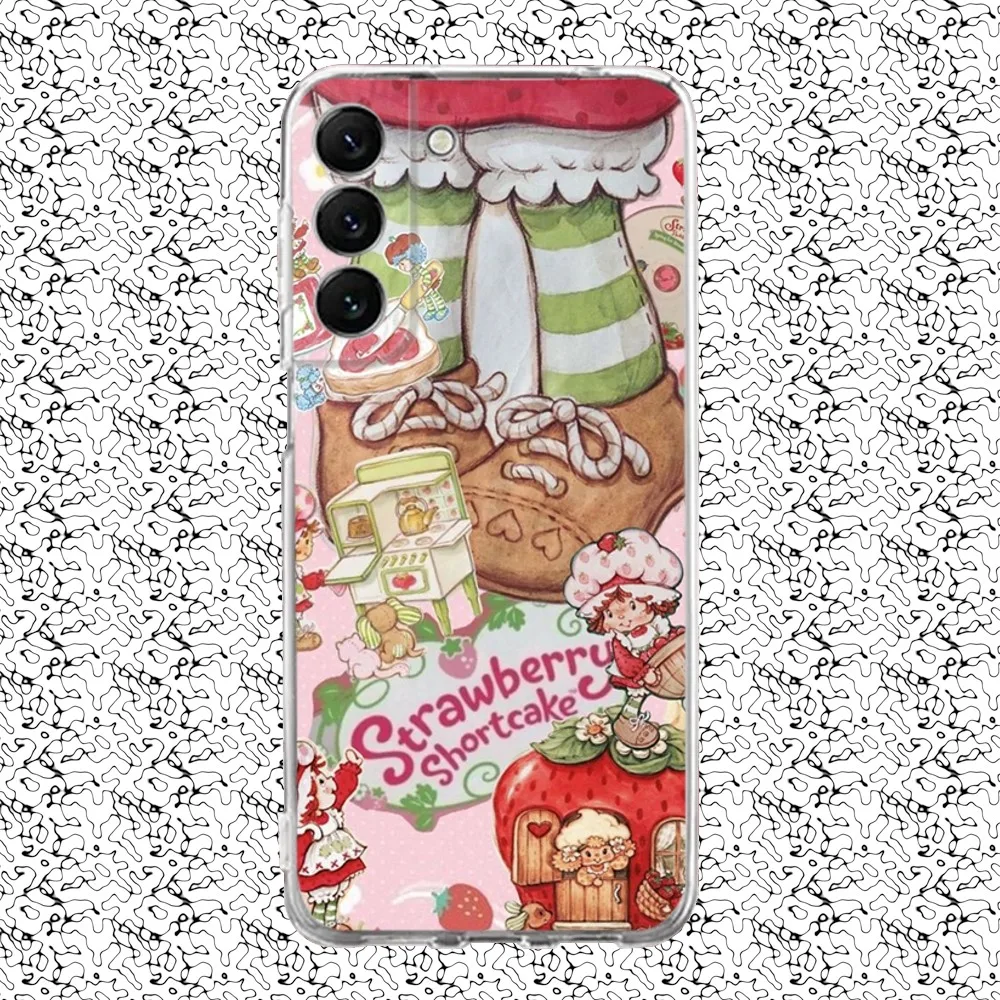 S-Strawberry S-Shortcake Character Silicone Phone Case For Samsung S30 23 21 22 20 Ultra S20 FE lite 10 9 PIus Note20ultra Clear