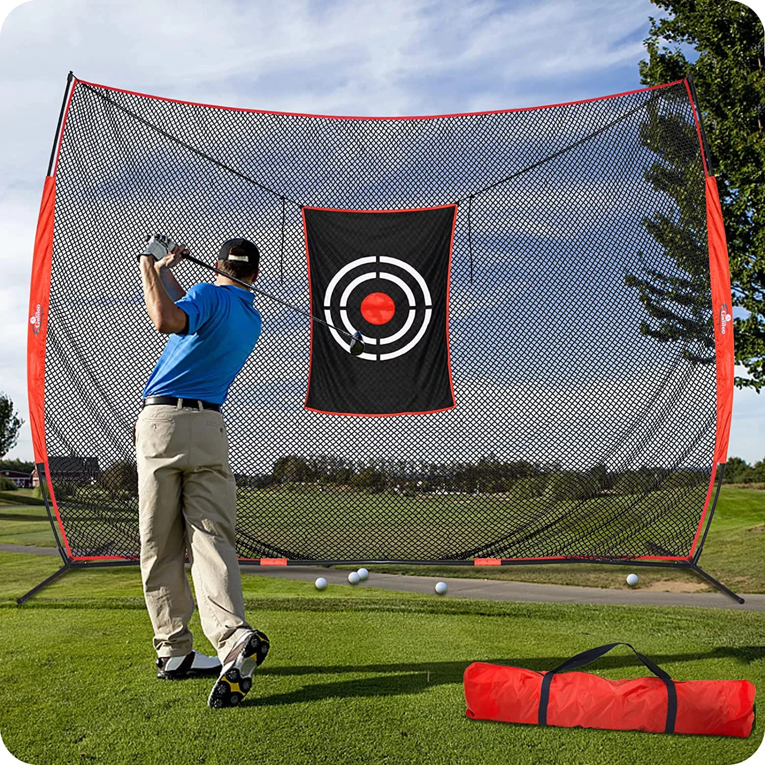 Kapler Golf Cage Practice Net Lightweight Anti-Slip Net Tent Indoor Outdoor Travel Durable Polyester Oxford Cloth 10X8FT