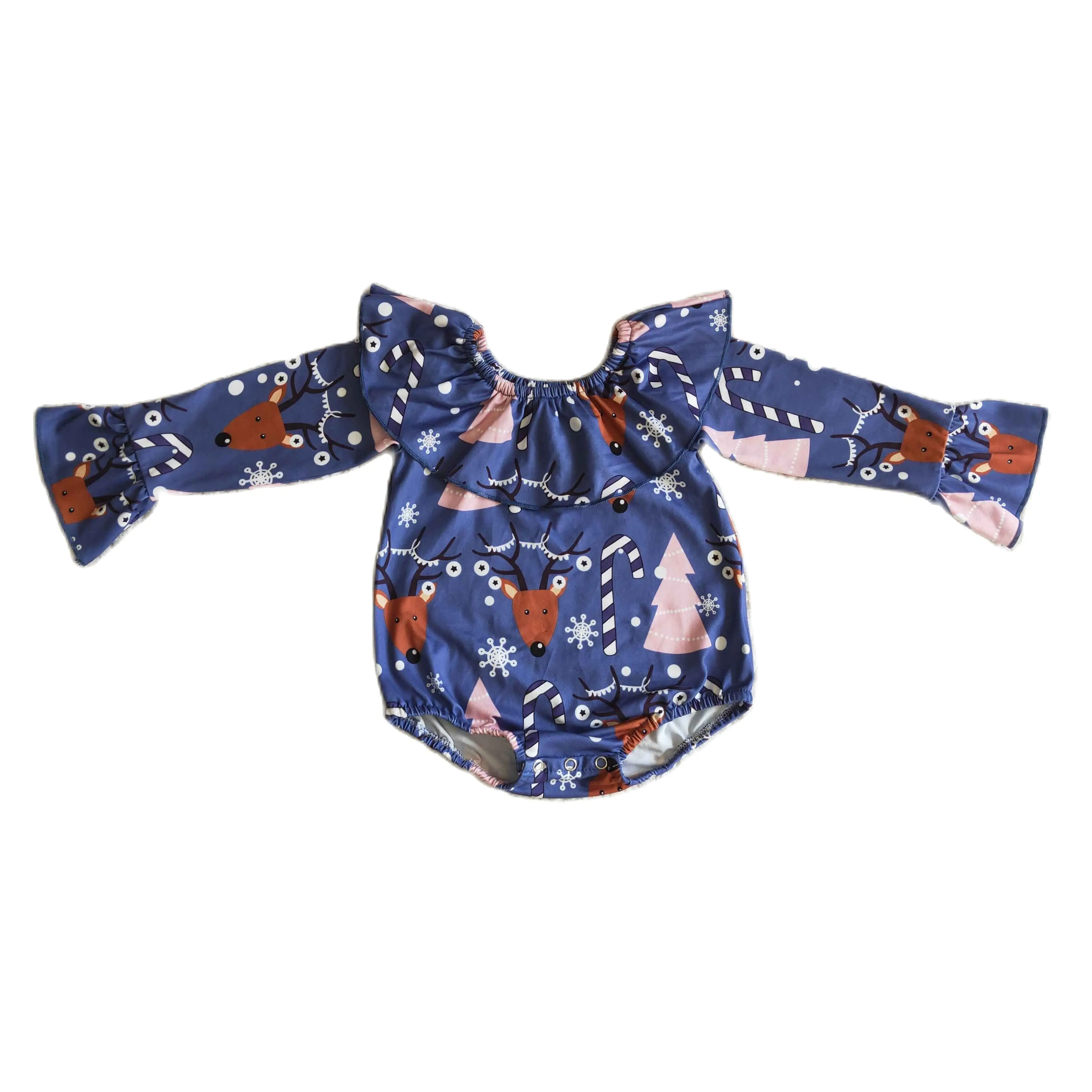 

LR0165 детская одежда с принтом оленя, боди с длинным рукавом, Детский комбинезон из молочного шелка