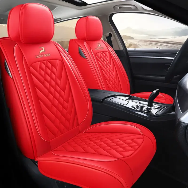 

Full Coverage Faux Leather Car Seat Covers Automotive Vehicle Cushion Universal Fit For Cars SUVs Pick-up Truck, Seat Covers Ful