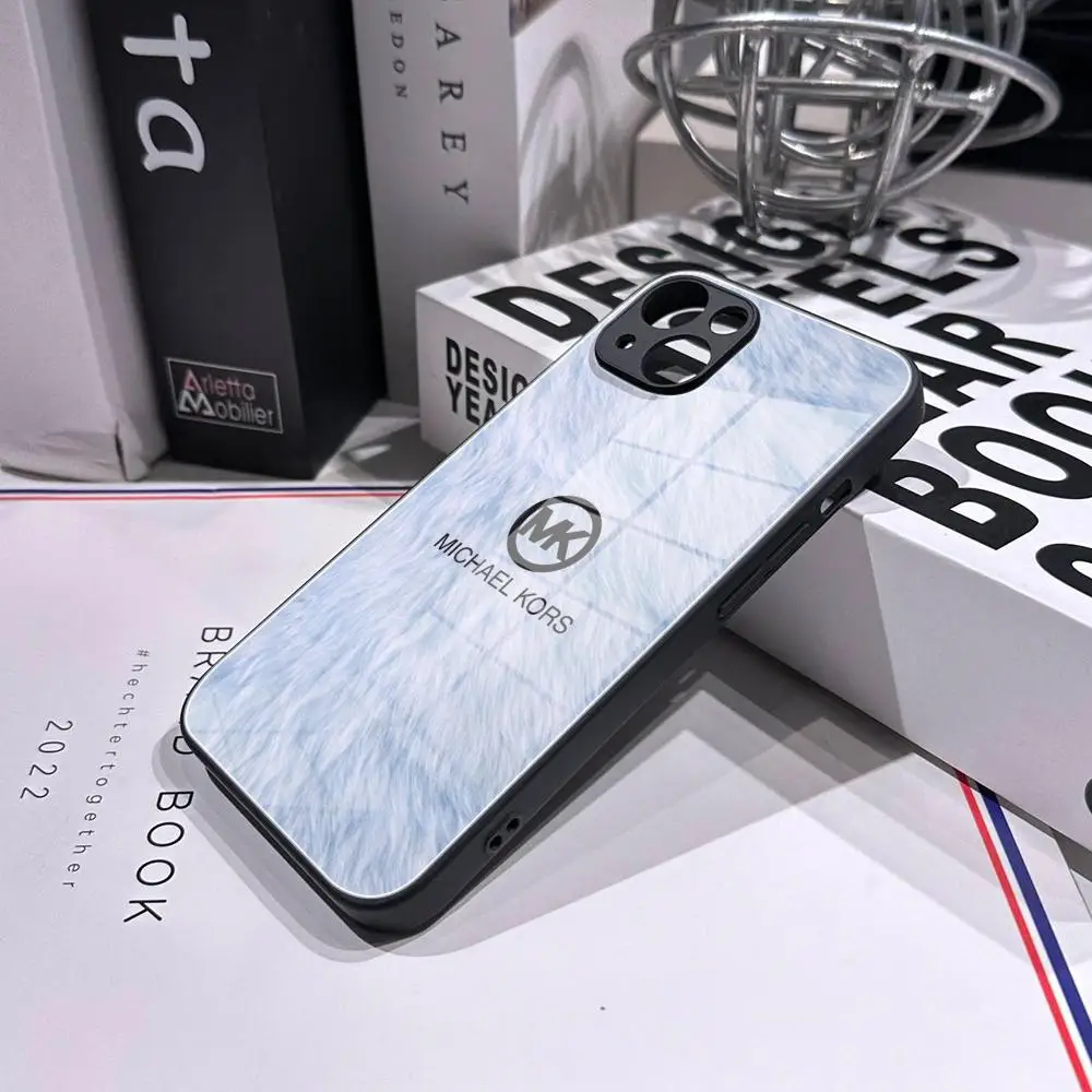 Фото Чехол M-Michael Kors M-K из закаленного стекла для iPhone 16 Pro Max, 14, 12, 17 Pro, Air 15, 16 Plus, 13 Pro Max №4