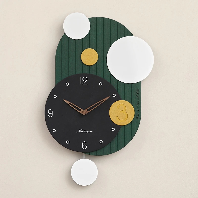 

Large Pendulum Clocks Wall Home Decor Silent Wall Clock Modern Design Nordic Creative Wood Wathes Living Room Decoration Gift