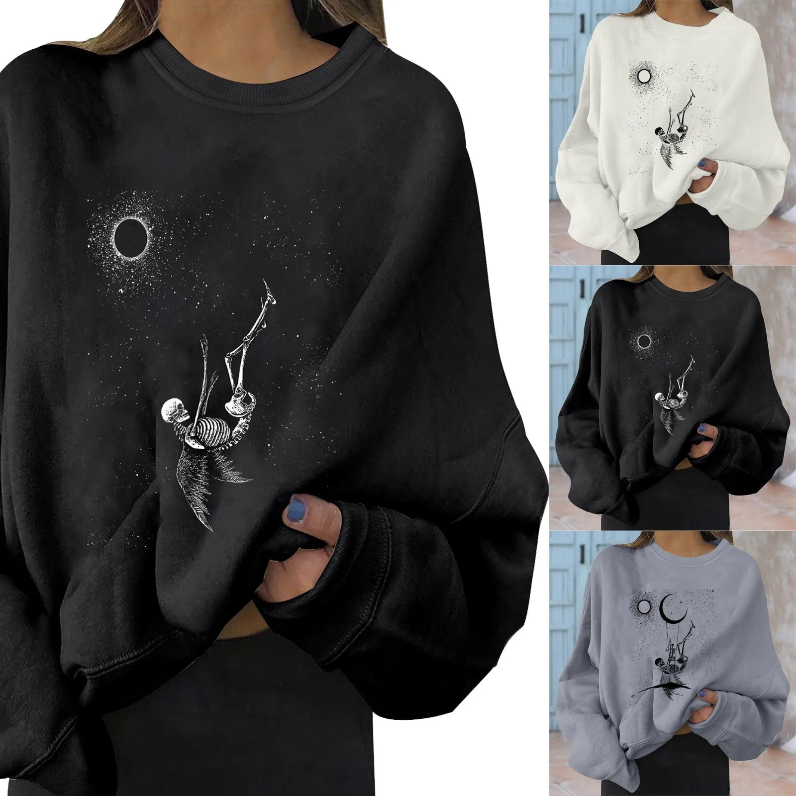 

Женские повседневные толстовки с принтом, Длинный свитшот с круглым вырезом и буквенным принтом, Женская пушистая Толстовка с длинным рукавом и капюшоном на молнии