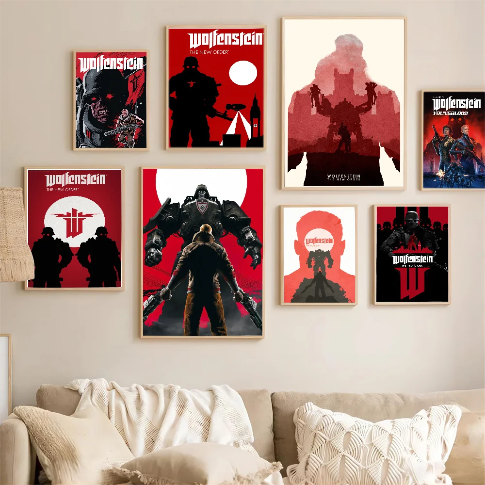 Wolfenstein Аниме Видеоигра DIY Наклейка HD Качество Ретро Ностальгический Современный