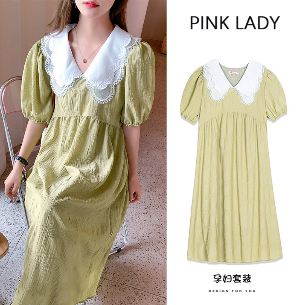 Casual Maternity Dress For Pregnant Women Clothing Spring Summer Loose Elegant Long Sleeve Sweet Tulle Dress maternity clothes enlarge