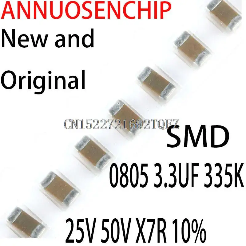 

500PCS 0805 3.3UF 335K 25V 50V X7R 10% Ceramic capacitor nonpolar